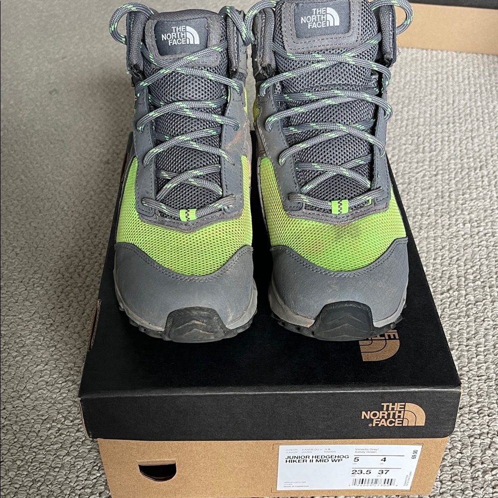 The North Face Lime and Gray Outdoor Boots